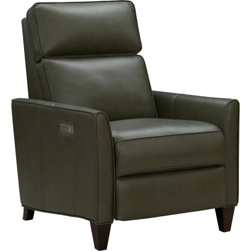 Jace Zero Gravity Power Recliner with Power Headrest & Lumbar in Sage Green Top-Grain Leather